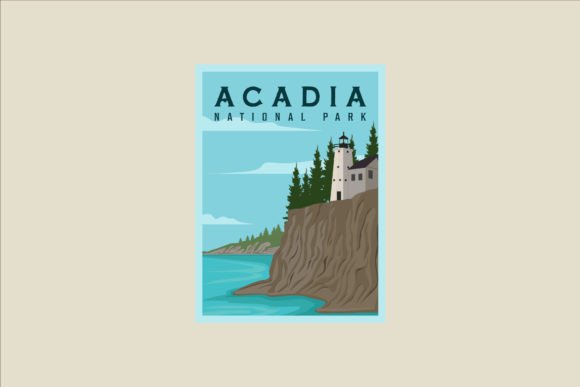 Acadia National Park Poster Vector for Creative Projects
