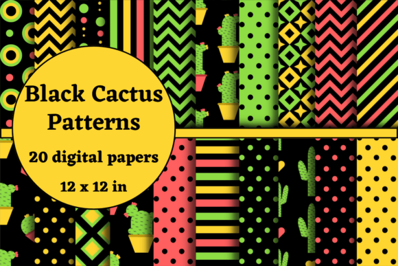 Black Cactus Digital Papers: Elevate Your Visual Identity