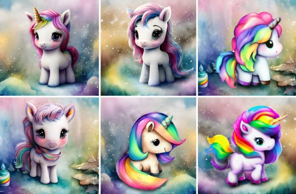 Cute Baby Unicorn Sublimation Clipart for Creators
