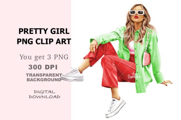 Pretty Girl Clip Art, Fashion Girl PNG: Elevating Your Creative Projects with Professional Digital Assets