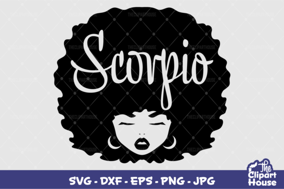 Scorpio Afro Woman Design for Cutting Machines